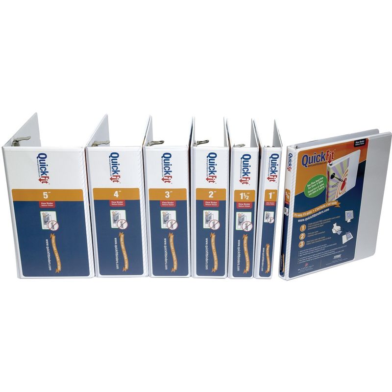 Stride QuickFit Vinyl Round Ring View Binder, 1-1/2 in, 8-1/2 x 11 in, White