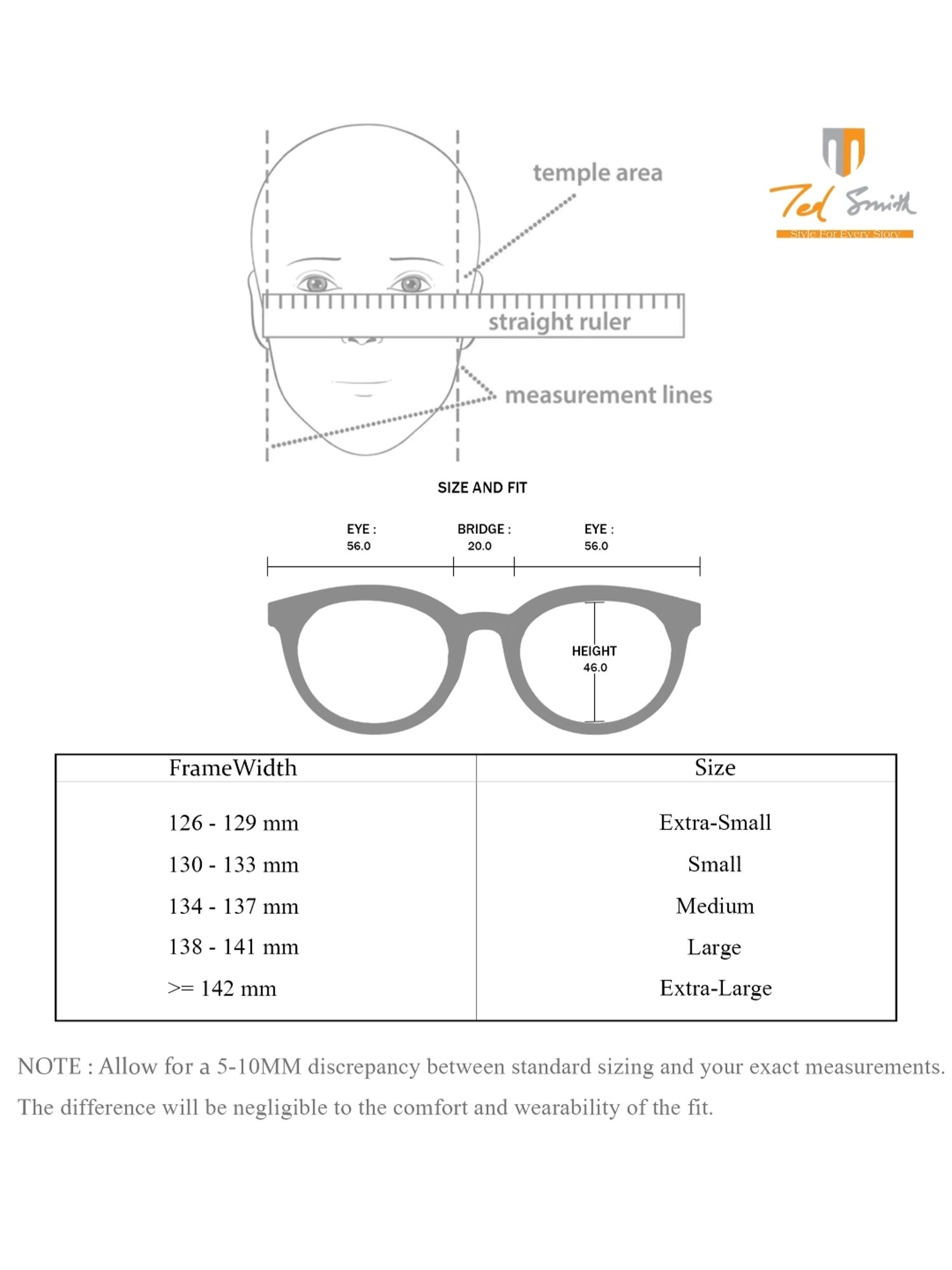 Ted Smith Black Round UV Protection Unisex Sunglasses