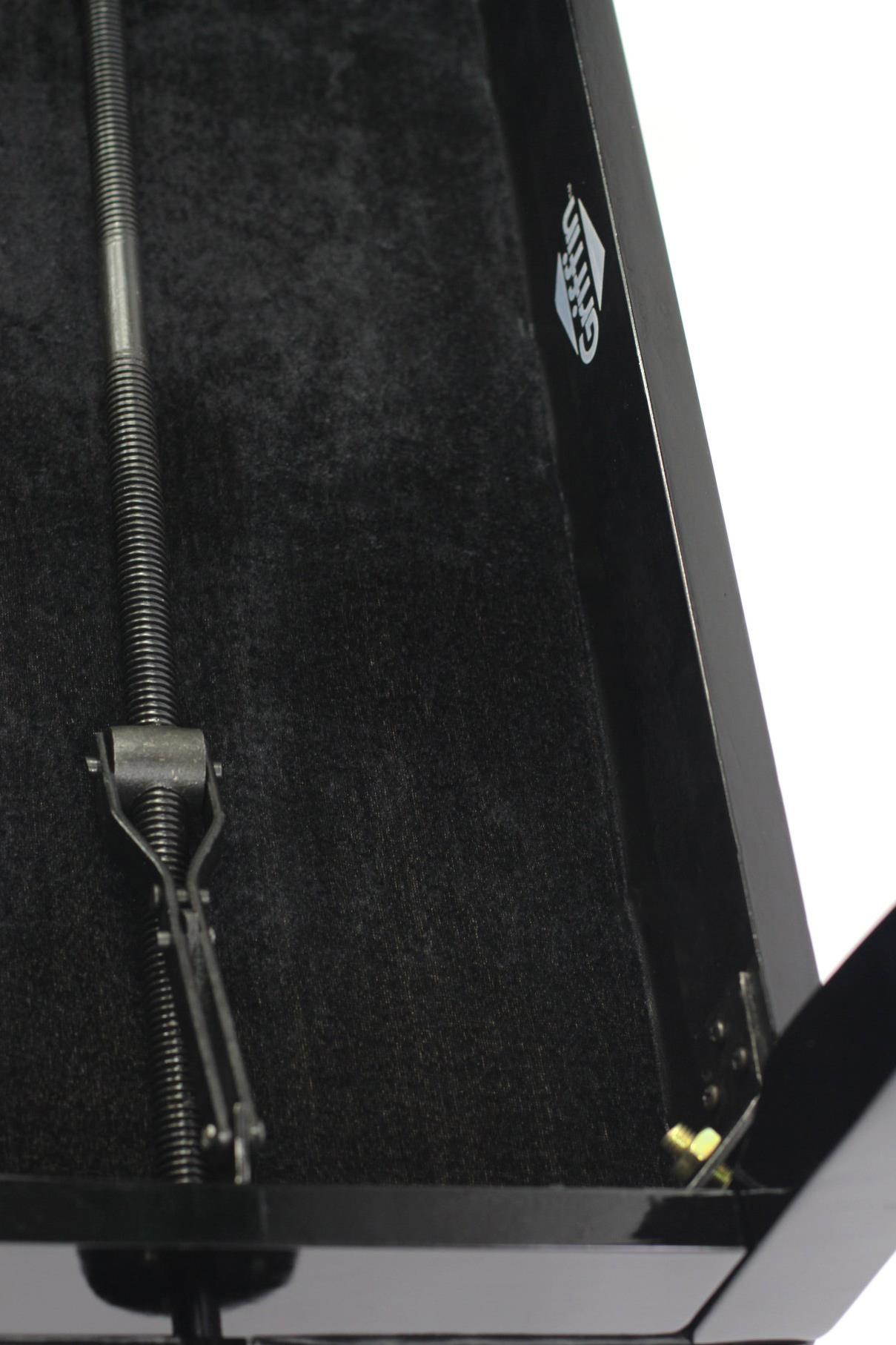 GRIFFIN Genuine Leather Piano Bench | Oversize Duet Vintage Black Solid Wood & Ergonomic Keyboard Stool | 2 Person Cushion Seat & Sheet Music Book Storage Space | Guitar Musicians Chair & Vanity Bench