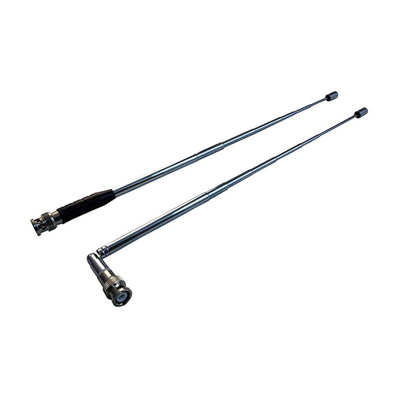 TW777B 2 Packs One is Straight Type and Another one is Swivel Type BNC Male Handheld Antenna Scanner Antenna 201300MHz with BNC Male Connector for Scanner Radio and Frequency Counters