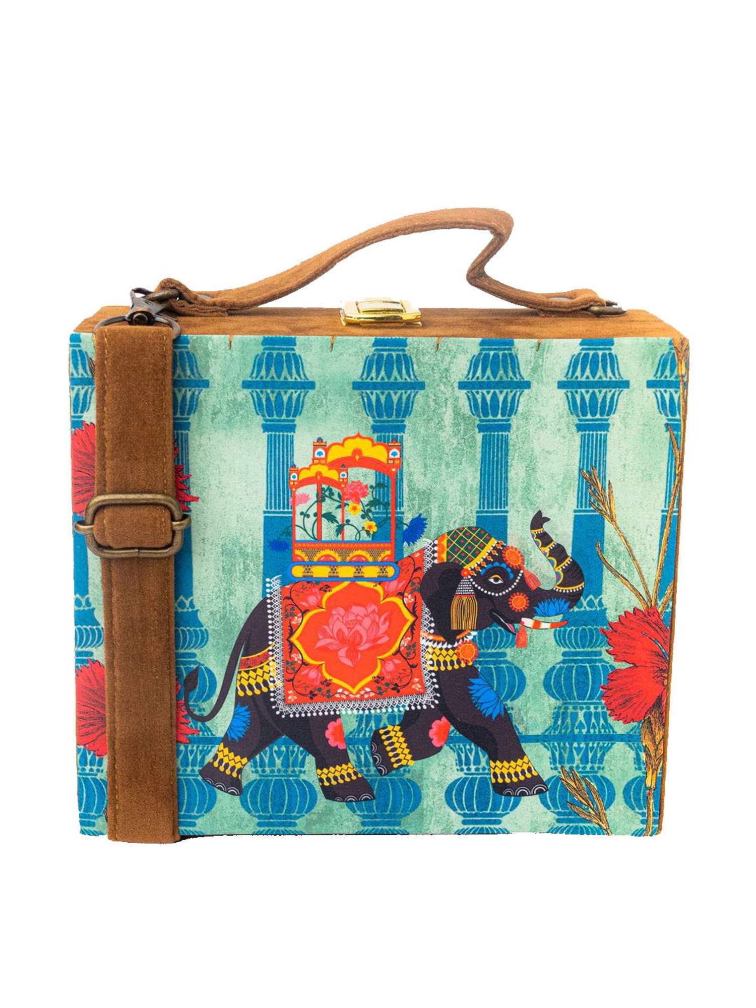 NR by Nidhi Rathi Blue Fabric Clutch