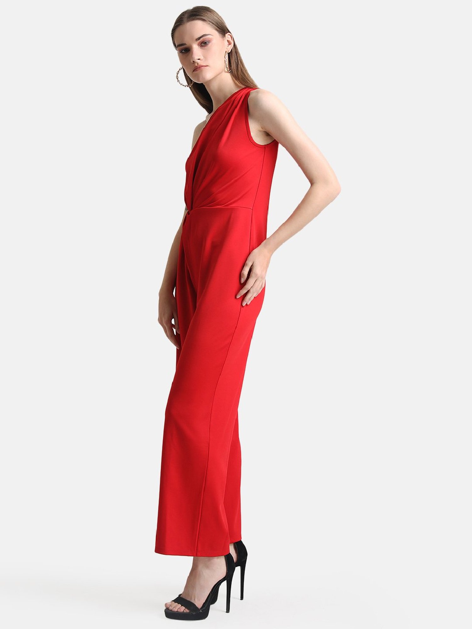 Kazo Red One Shoulder Jumpsuit