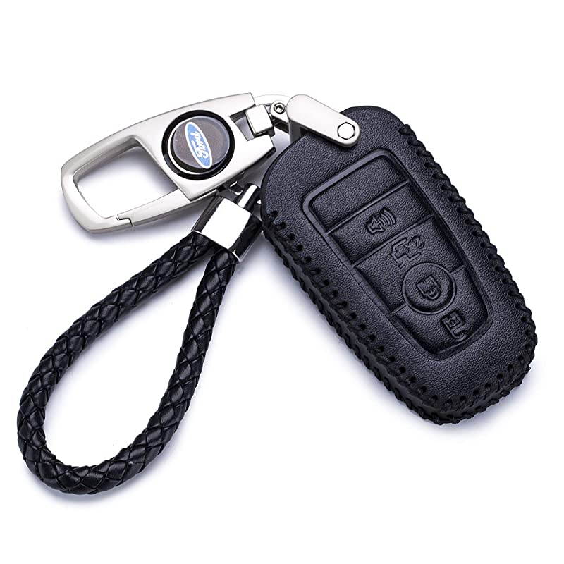 Key fob Skin Key Cover Remote Case Protector Shell for 2017 Ford Fusion Smart Remote Ford1 Black