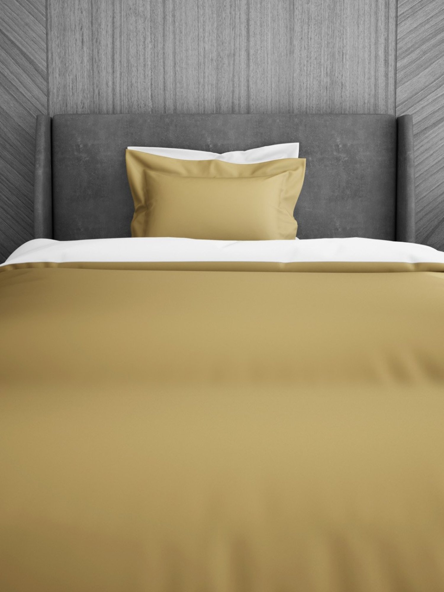 Spaces Solid Gold Cotton Single Duvet Cover