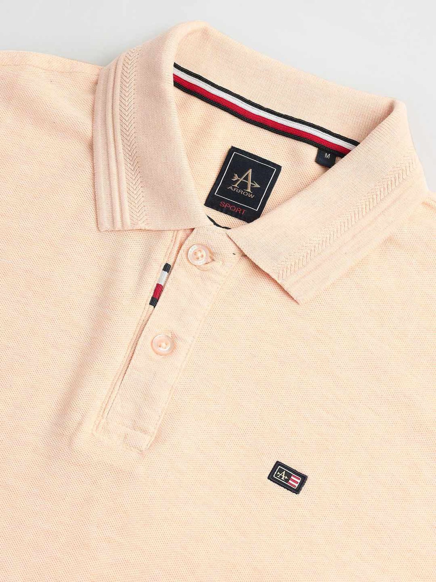 Arrow Sports Yellow Cotton Regular Fit Polo T-Shirt