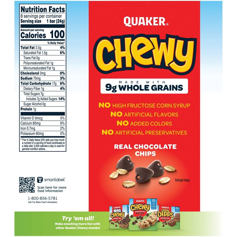 Quaker Chewy Chocolate Chip Granola Bars - 8ct
