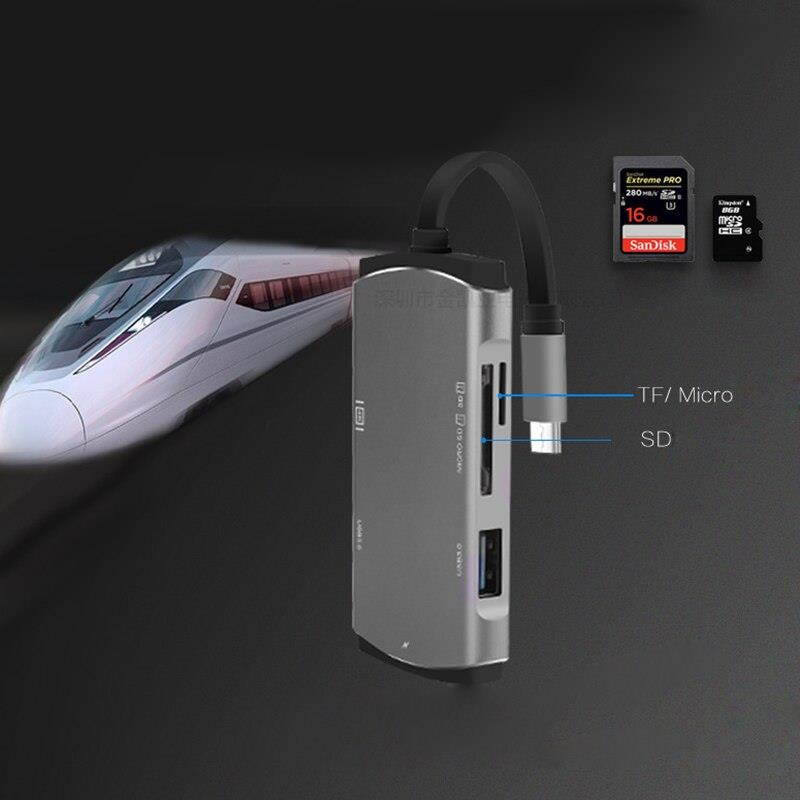 USB HUB USB C naar HDMI SD/TF Kaartlezer Adapter voor MacBook Pro Samsung Galaxy S8 S9 Plus huawei Xiaomi Redmi Type C USB 3.0 HUB
