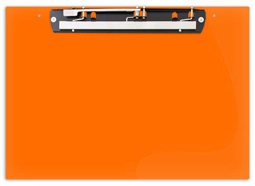 17x11 Clipboard Acrylic with 11" Lever Operated Hinge Clip (Orange)