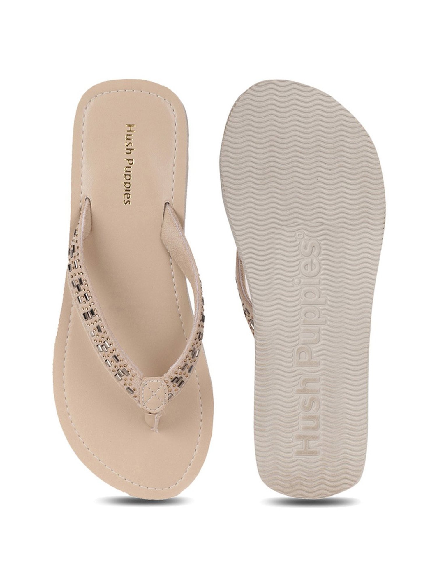 Hush Puppies by Bata Women's Beige Thong Sandals