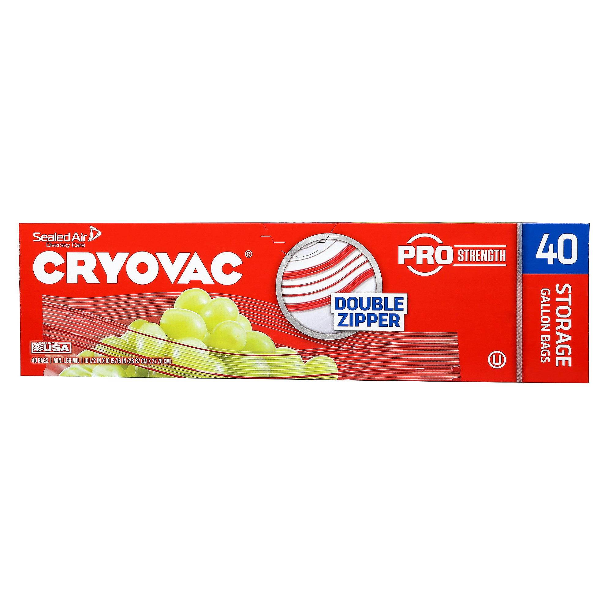 Diversey 100946907 Cryovac One Gallon Storage Bag Dual Zipper, Clear, 10 1/2 Inch X 10 15/16 Inch , 360/Ct