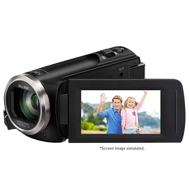 Full HD Video Camera Camcorder HCV180K 50X Optical Zoom 158Inch BSI Sensor Touch Enabled 27Inch LCD Display Black