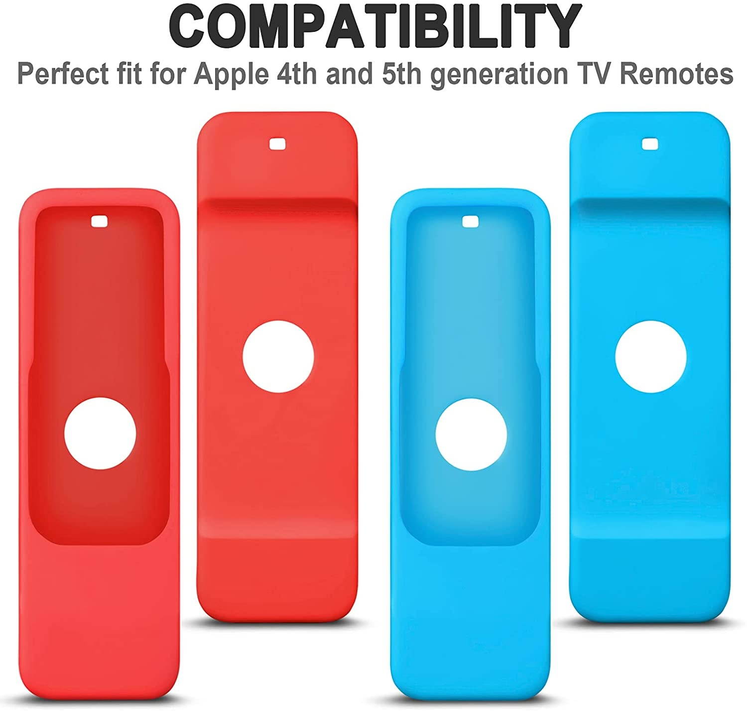 2 Pack Remote Case for Apple TV 4K 4th and 5th Generation,HYIEOU Light Weight Soft Washable Anti Slip Shock Proof Silicone Cover for Apple TV 4K 4th/5th Gen Siri Remote Controller (Red and Blue)