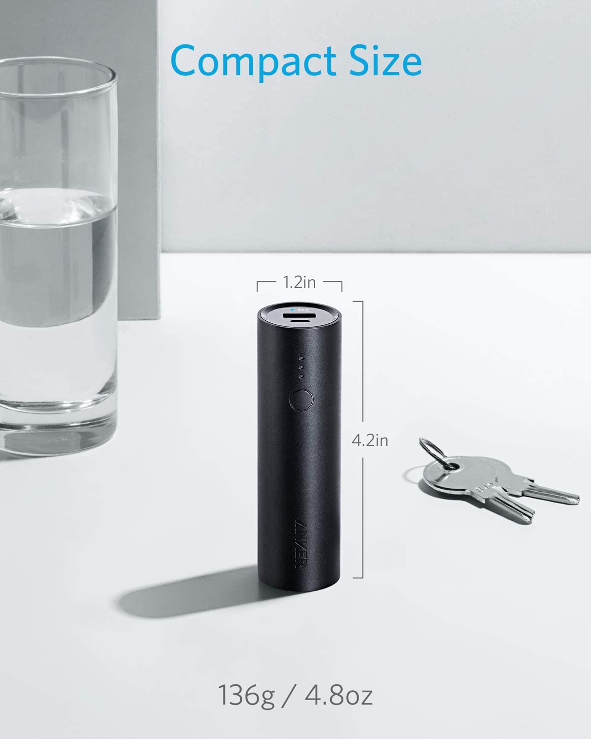 Anker PowerCore 5000 Portable Charger, Ultra-Compact External Battery with Fast-Charging Technology, Power Bank for iPhone, iPad, Samsung Galaxy and more