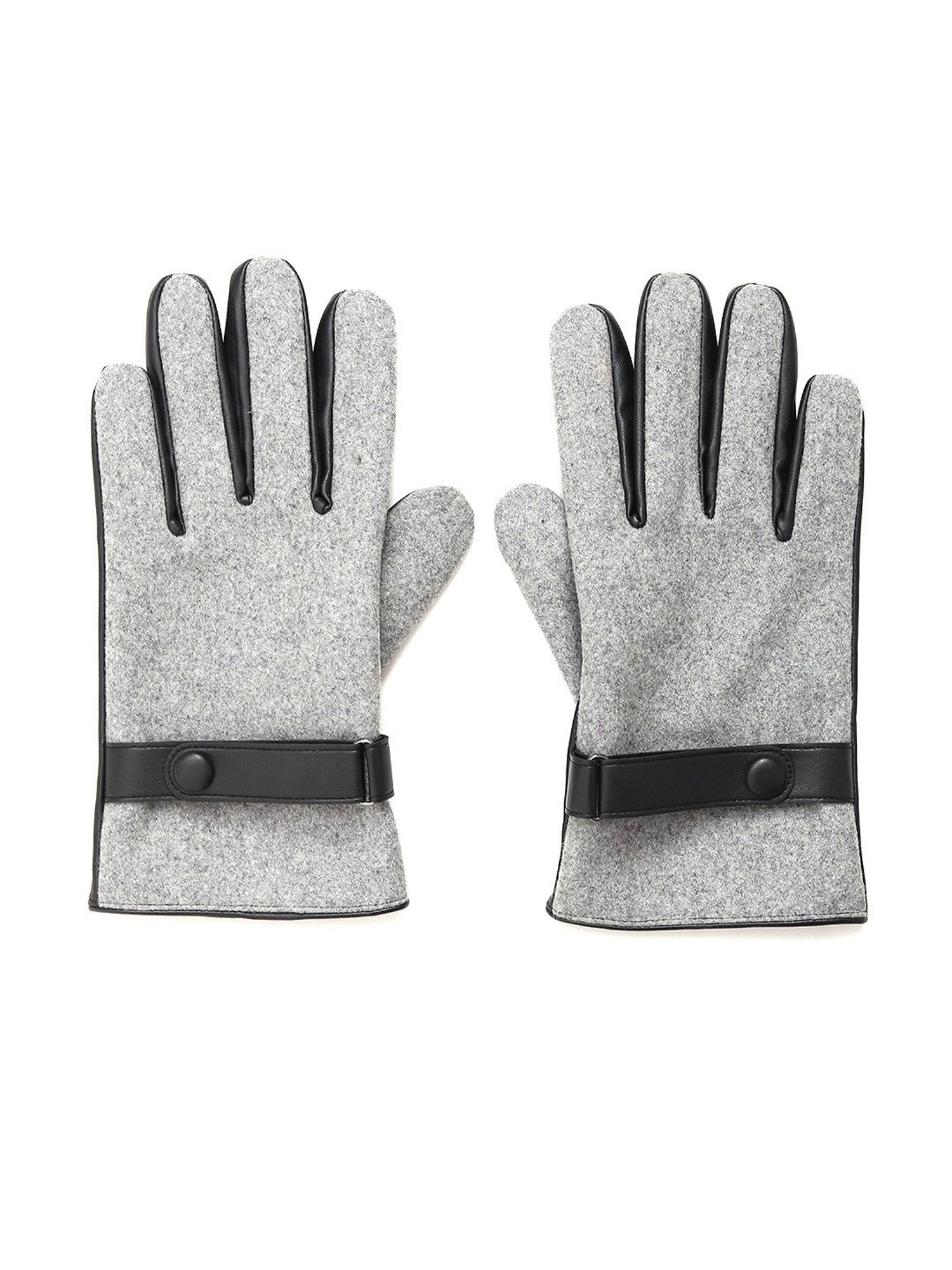 Royal Enfield Black Leather Solid Gloves