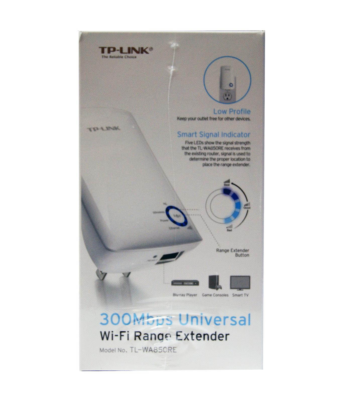 TP-Link N300 Plug n Play WiFi Network Range Extender in White, TLWA850RE