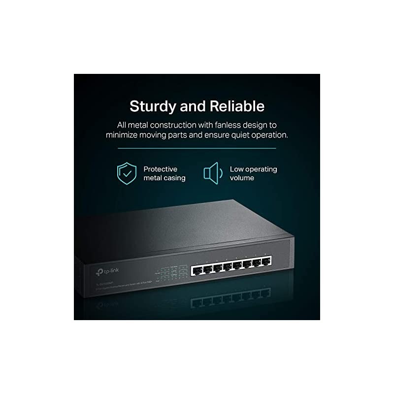 8 Port Gigabit PoE Switch | 8 PoE+ Ports @126W | Plug & Play | Limited Lifetime Protection | Desktop/ Rackmount | Prioritized Power Supply | Sturdy Metal | Shielded Ports (TL-SG1008MP)