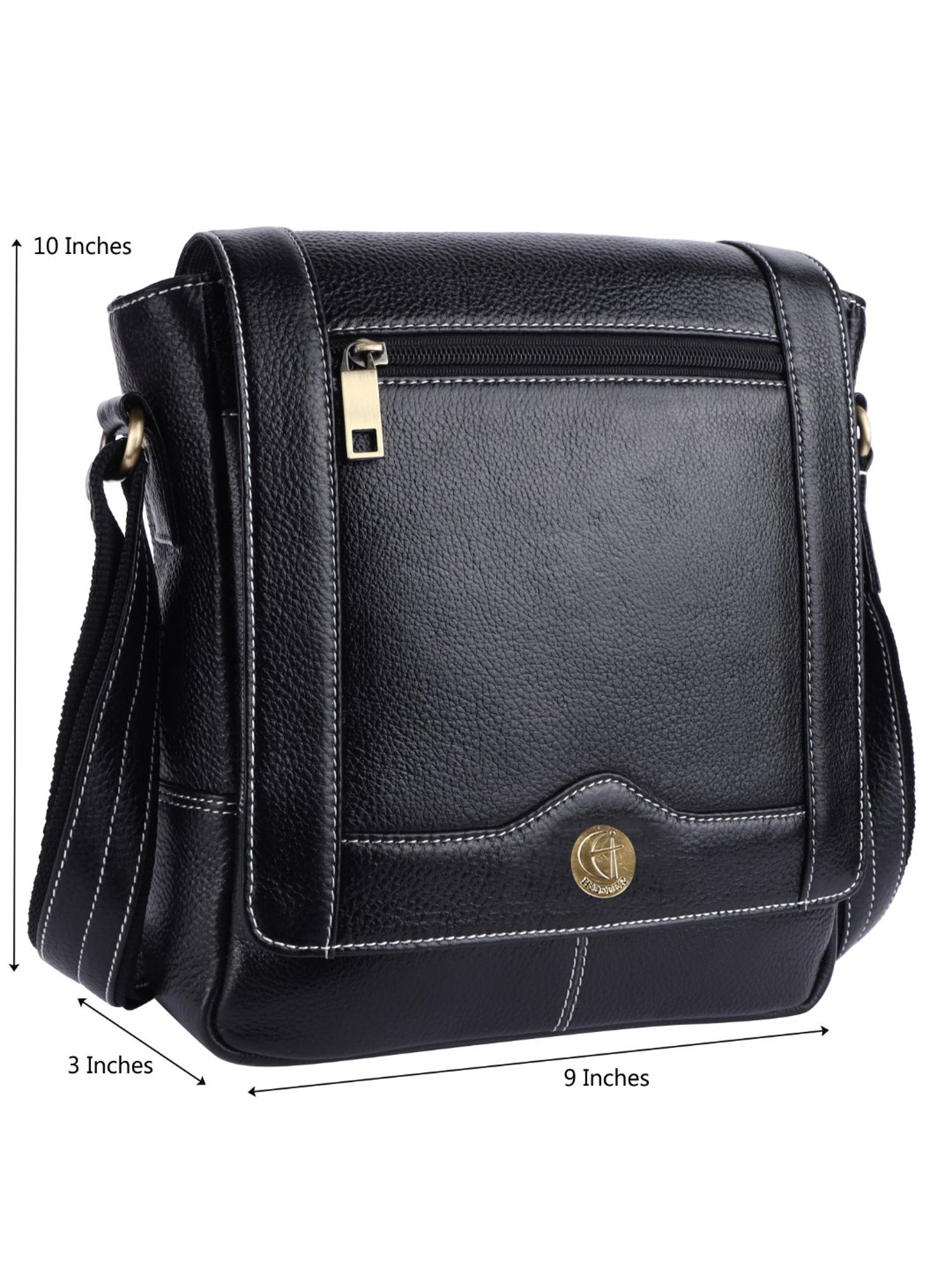 HiLEDER Pure Genuine Leather Messenger Shoulder Sling Cross Body Office Bag for Men and Women, Tan