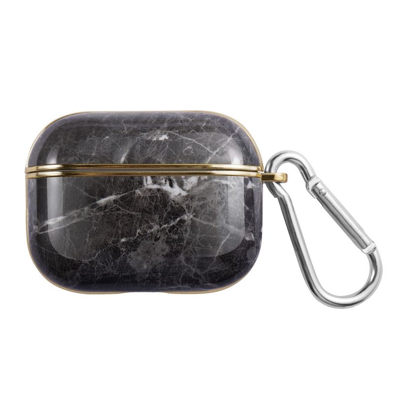 Insten Marble Case with Laser Gold For AirPods Pro, Glossy Soft TPU Skin Cover (Support Wireless Charging) Gray