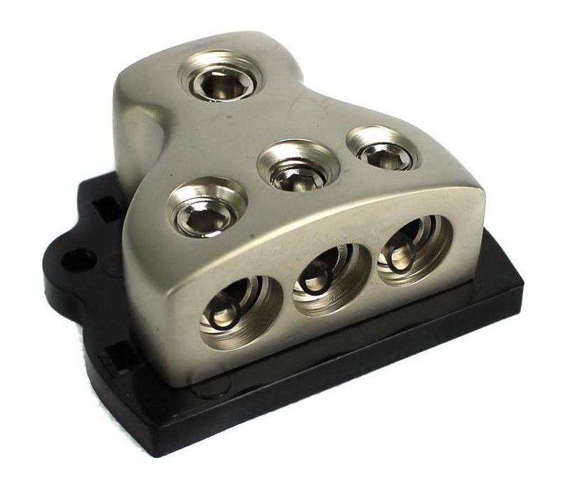 2) ROCKFORD FOSGATE RFD4 0/1/4-Gauge Ga Car Audio Distribution Blocks 1-In 3-Out