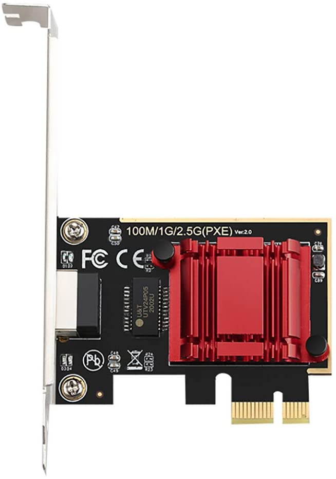 2.5GBase-T PCIe Network Adapter RTL8125B 2500/1000/100Mbps PCI Express Gigabit Ethernet Card RJ45 LAN Controller Support PXE for Windows/Linux/MAC with Low Profile