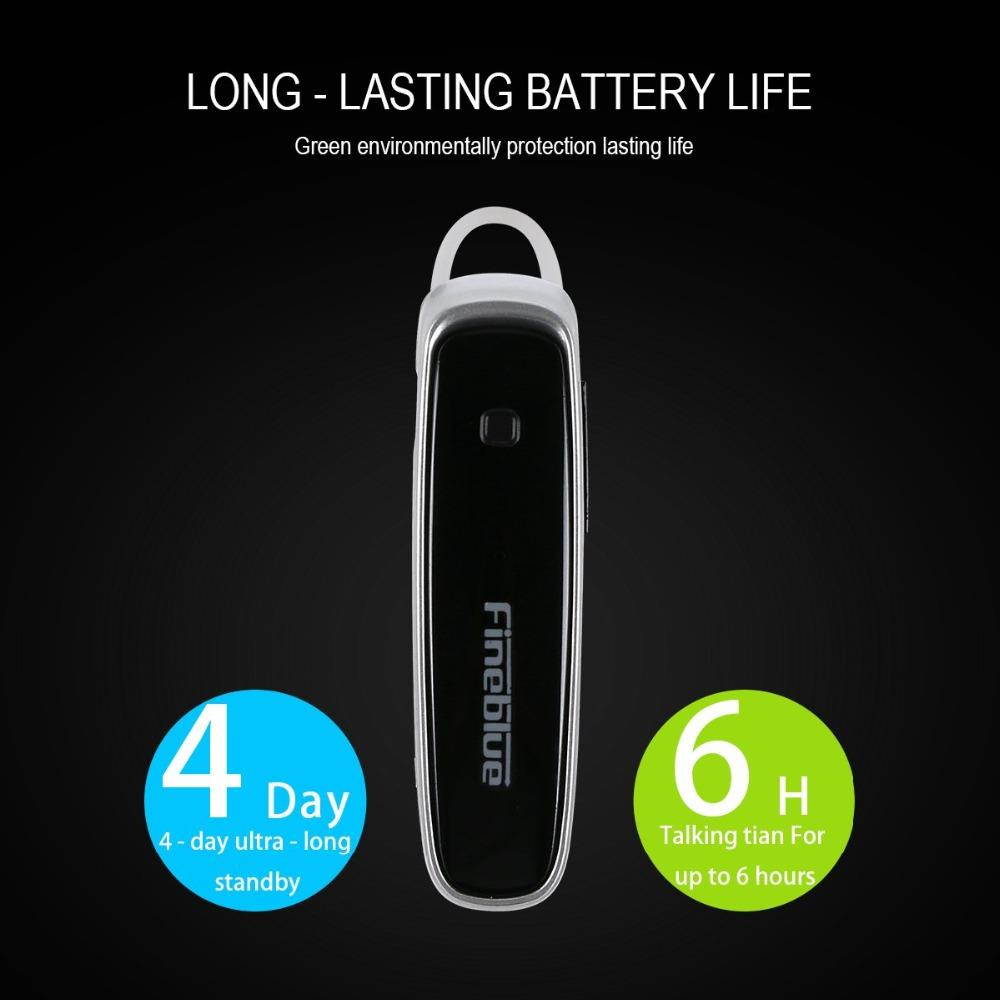 Fineblue FX-1 Bluetooth 4.0 Wireless Stereo Headset Earphones With Mic Sport earbuds For IOS Android Hands Free Music headphones (Black)