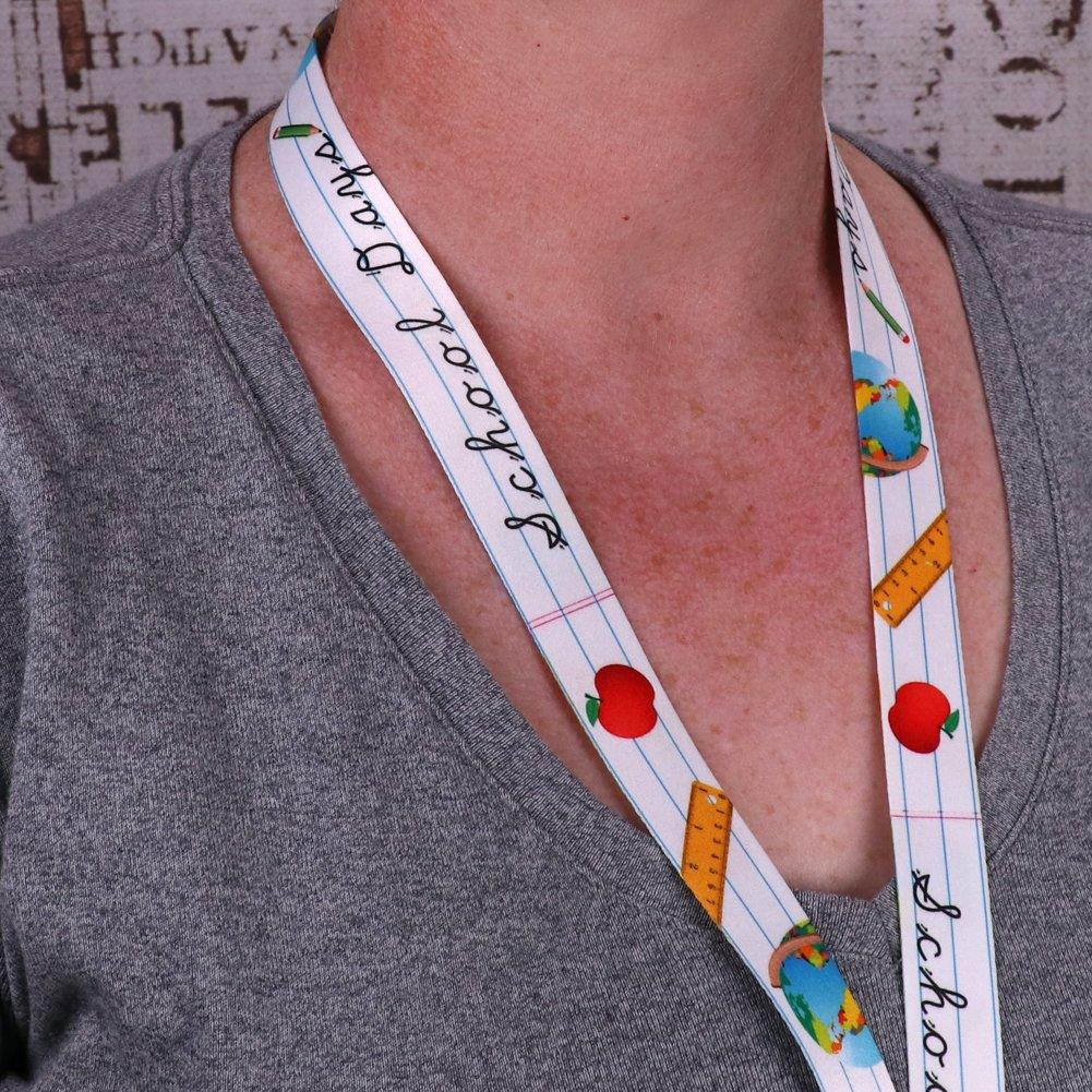 Buttonsmith School Days Premium Lanyard with Buckle and Flat Ring - Made in The USA