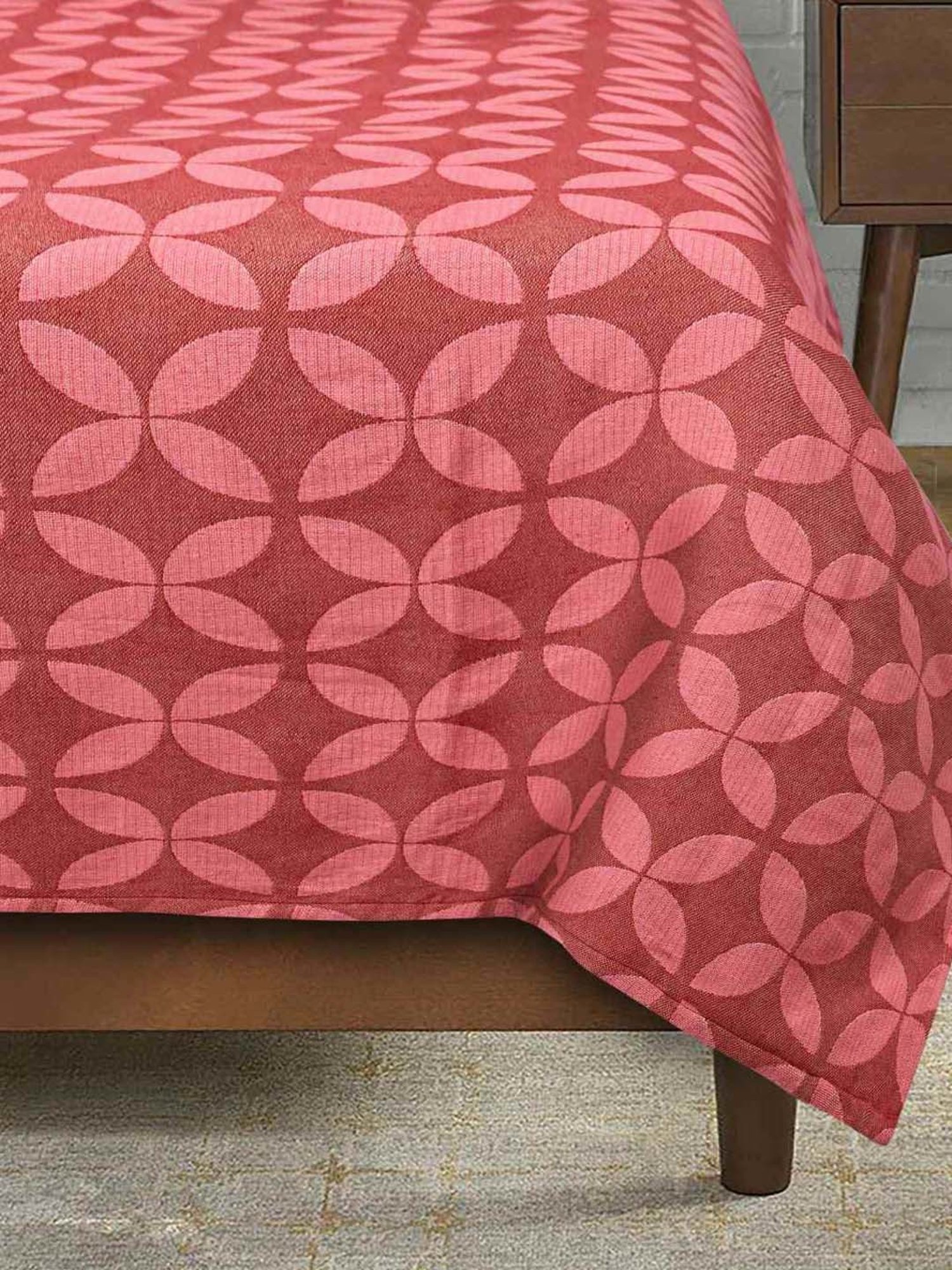 Saral Home Easy Living Rust Cotton 150 TC Dhadki King Bed Cover