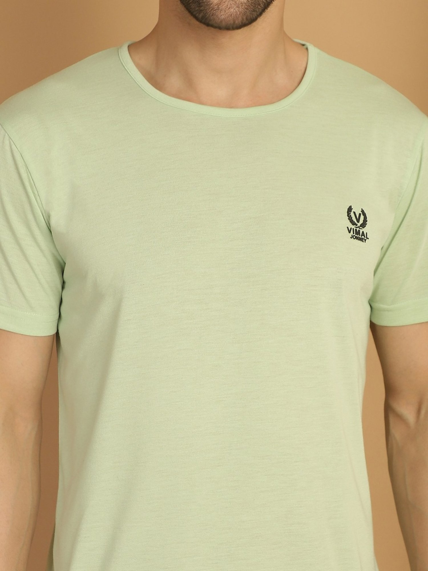 Vimal Jonney Green & Navy Regular Fit T-Shirt