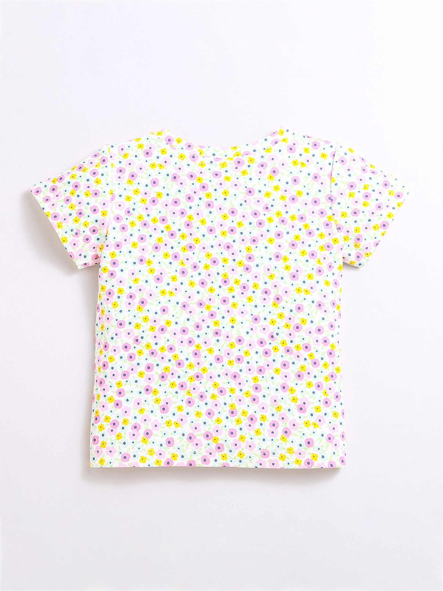 Nino Bambino Kids White Floral Print T-Shirt with Shorts