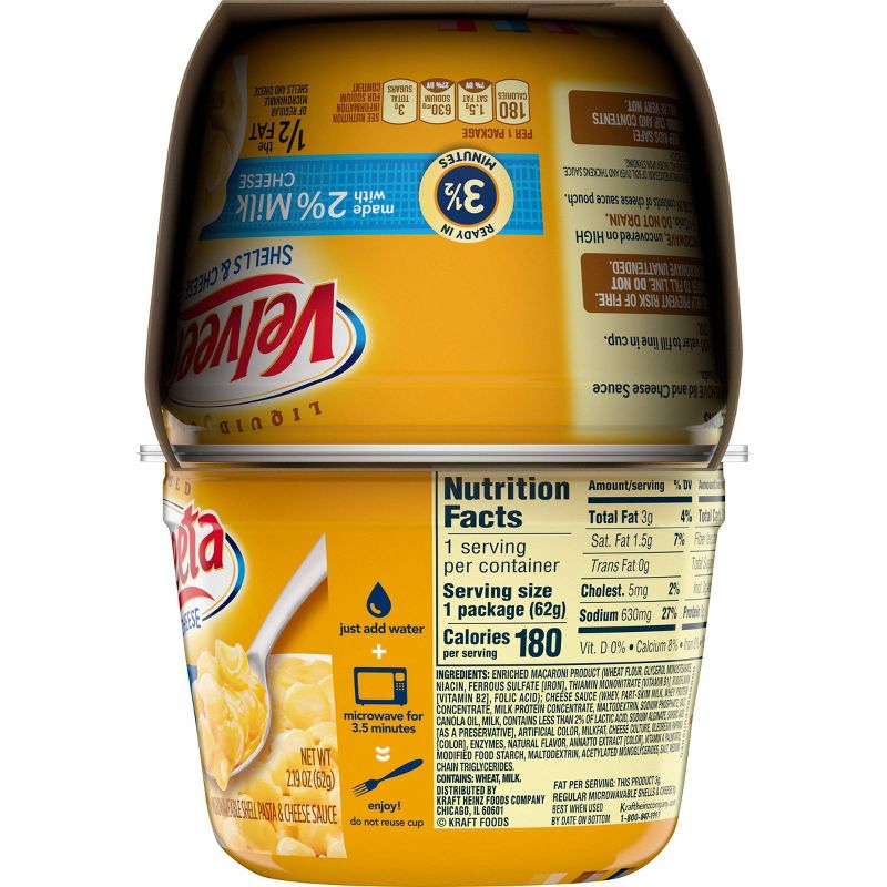 Velveeta 2% Milk Shells & Cheese Cups 2.19oz 4 pk