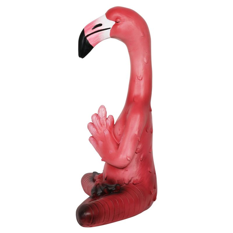 15.94" Resin Yoga Flamingo with Prayer Hands Statue Pink - Exhart