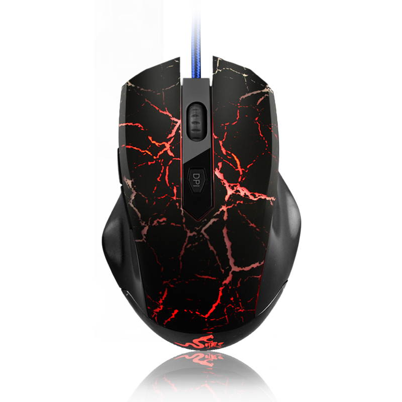 Merdia FL&middot;ESPORTS 500-2000DPI 6 Button 4 LED Colors 6600FPS Professional Ergonomics Wired G20 Gaming Mouse (Black)