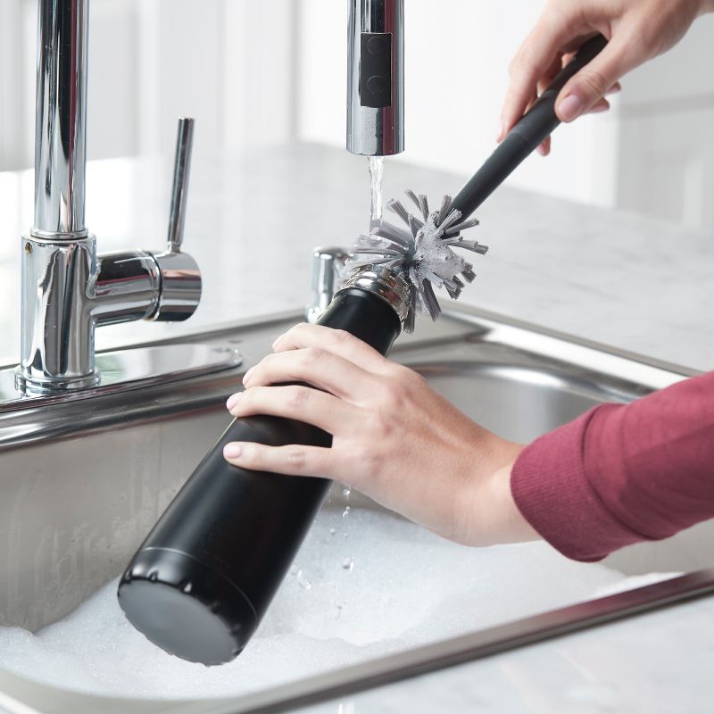 Deluxe Aluminum Handle Toilet Brush with Fully Removable Liner White - Bath Bliss