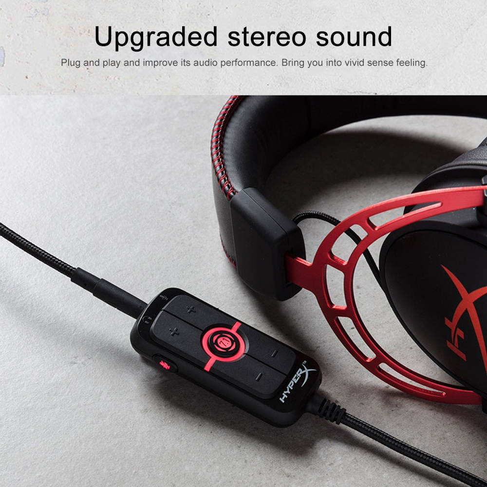 Kingston HyperX AMP USB Sound Card virtual 7.1 Surround Sound Built-in DPS Sound Card with 3.5mm Plug for Headset(HX-USCCAMSS-BK)