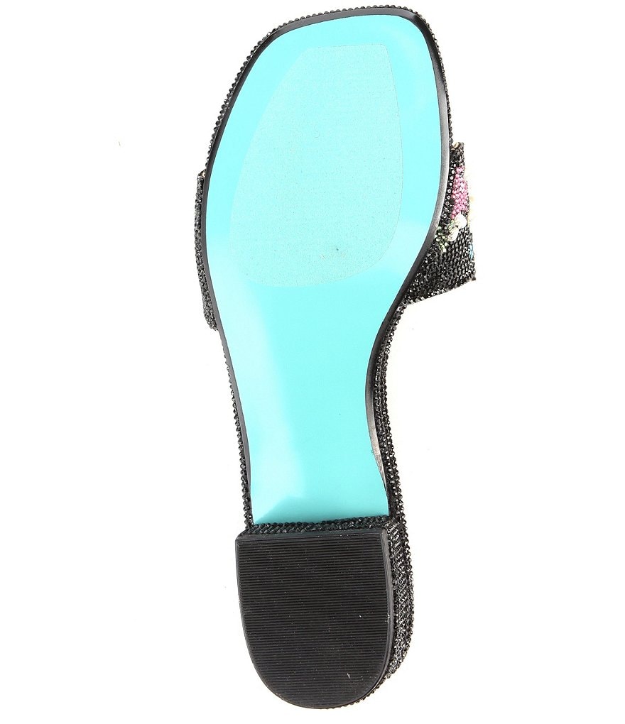 Blue by Betsey Johnson Lins Rhinestone Embellished Dress Slides