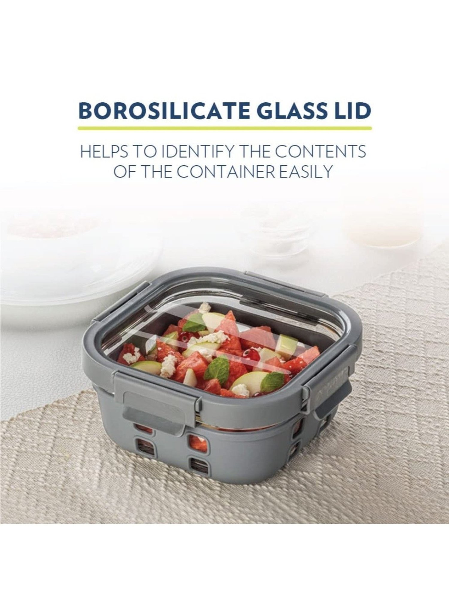Borosil Transparent Glass Containers (320 ml)