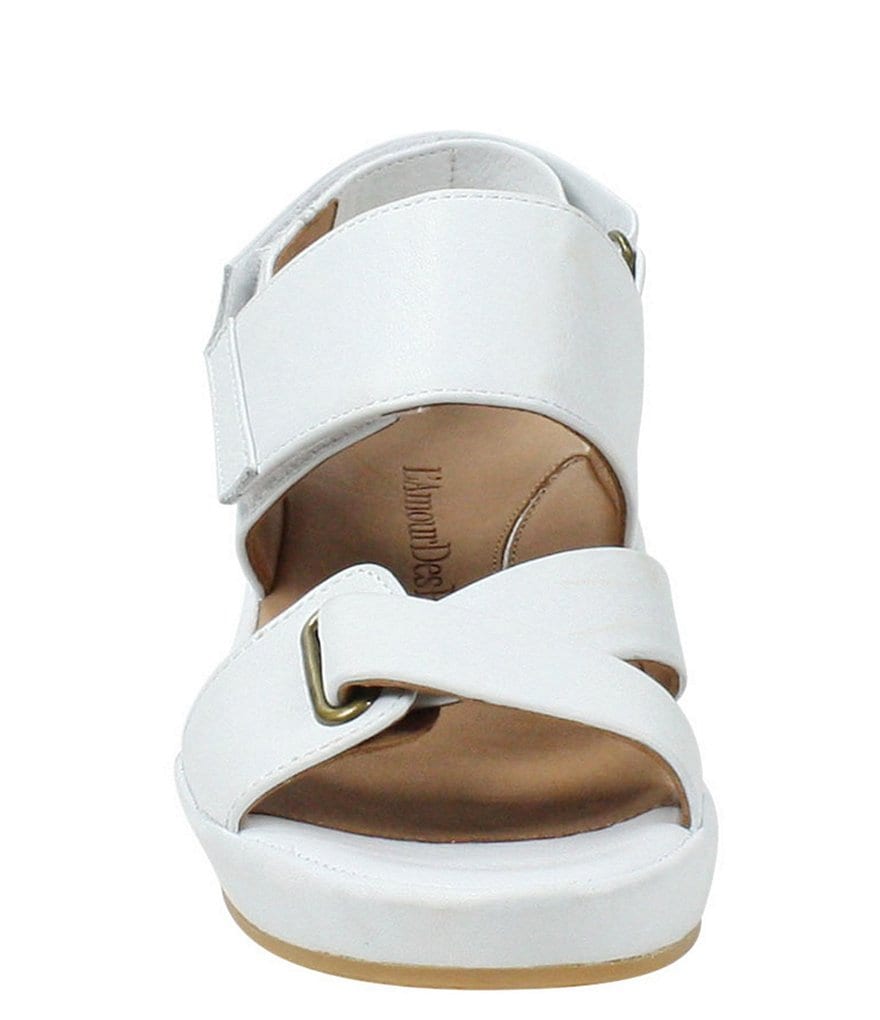 L'Amour Des Pieds Calantha Leather Wedge Sandals