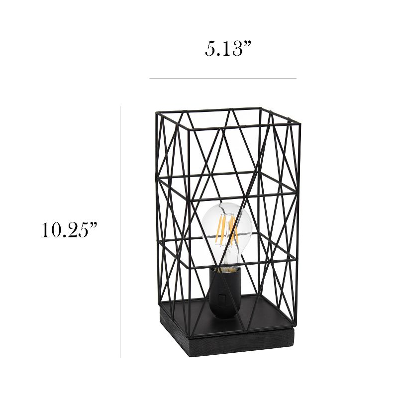Metal Geometric Square Table Lamp Black - Simple Designs