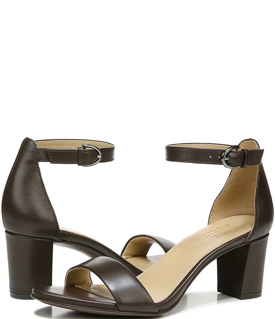 Naturalizer Vera True Colors Leather Ankle Strap Block Heel Dress Sandals