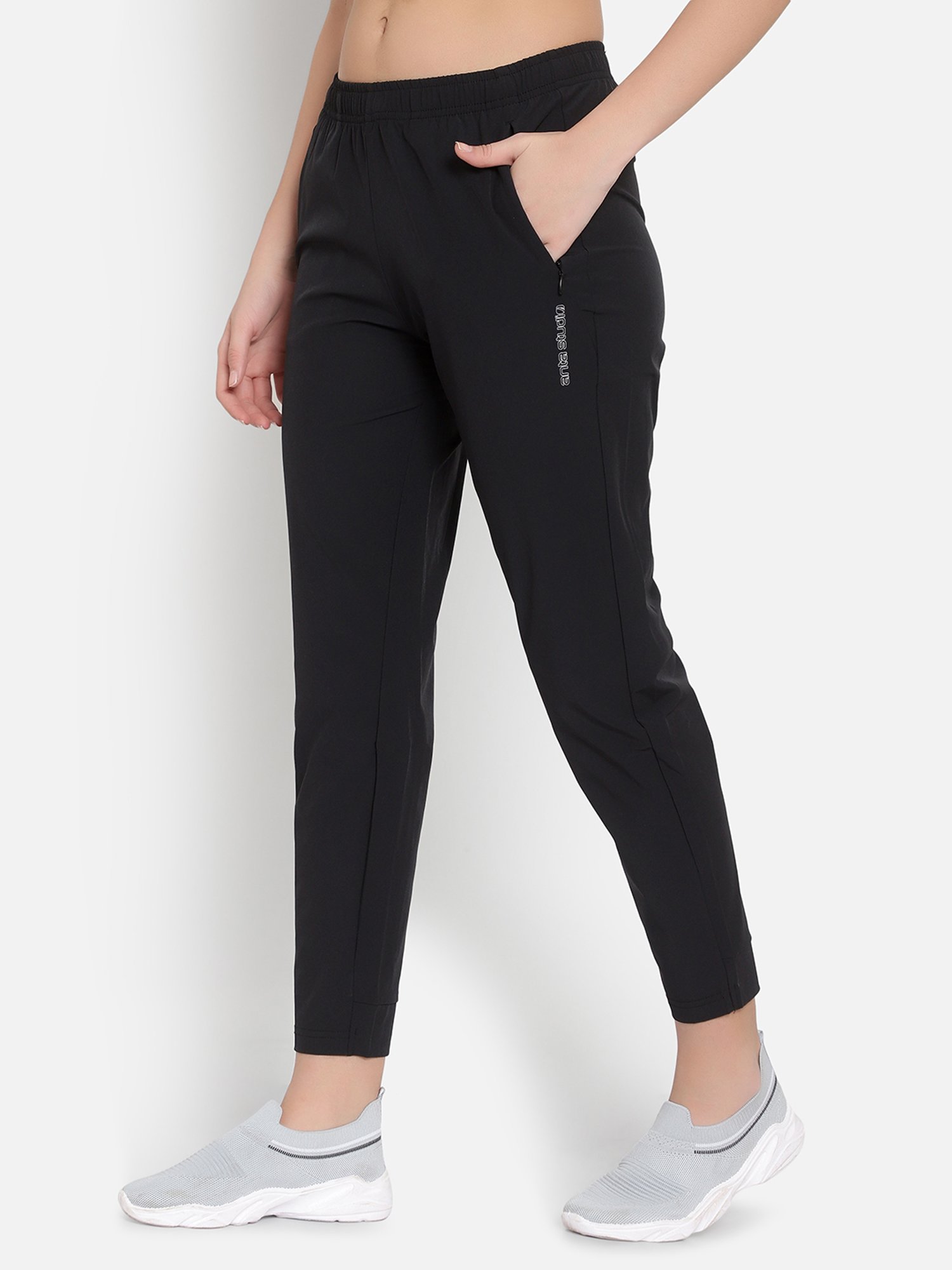 Anta Black Mid Rise Pants