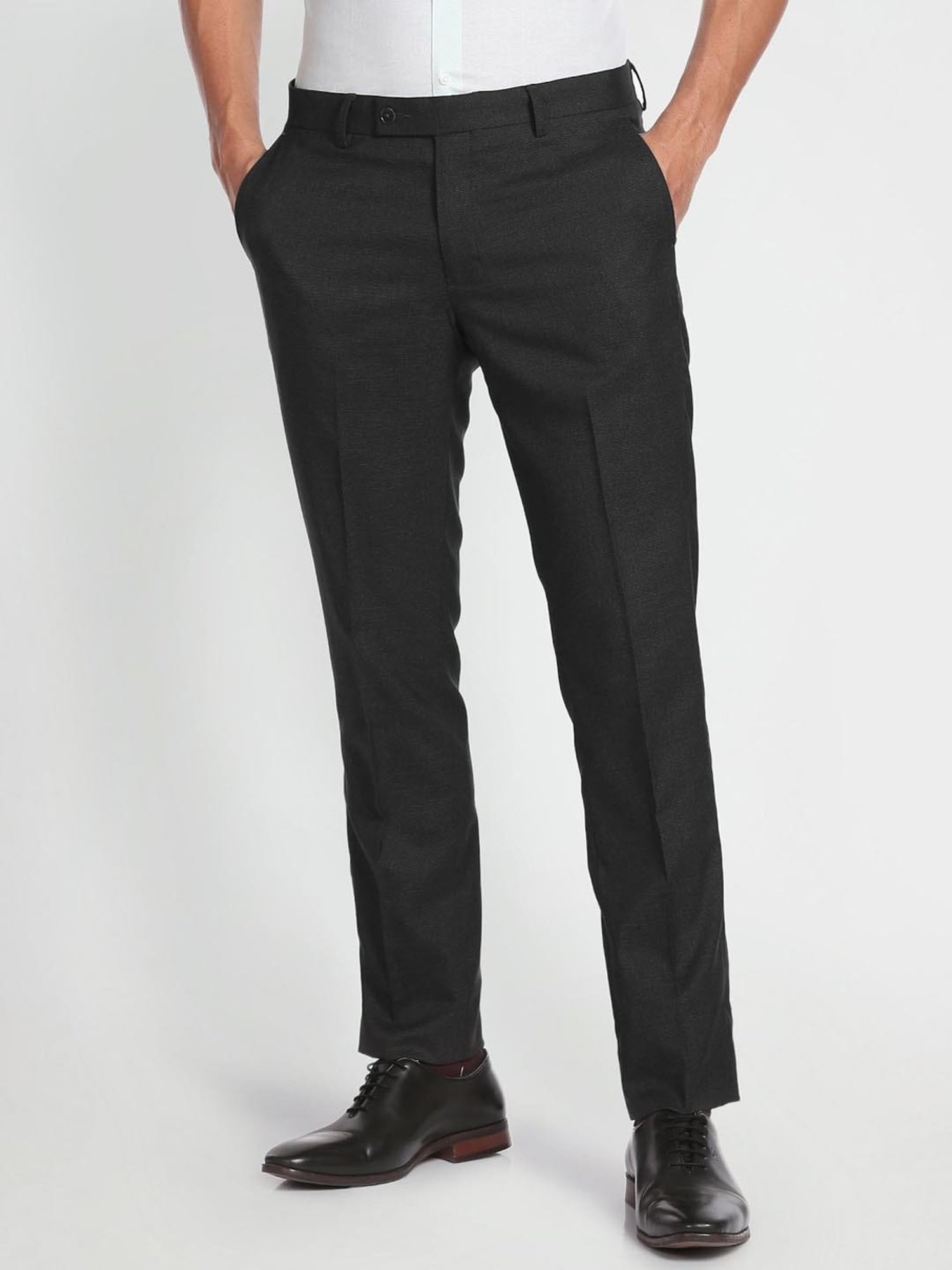 Arrow Grey Regular Fit Trousers