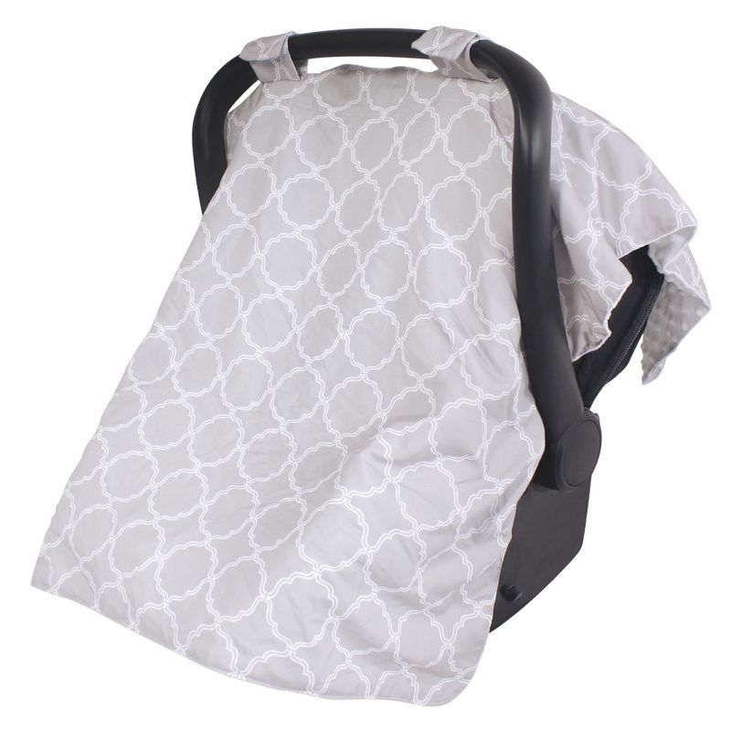 Hudson Baby Infant Unisex Reversible Car Seat and Stroller Canopy, Gray Trellis, One Size