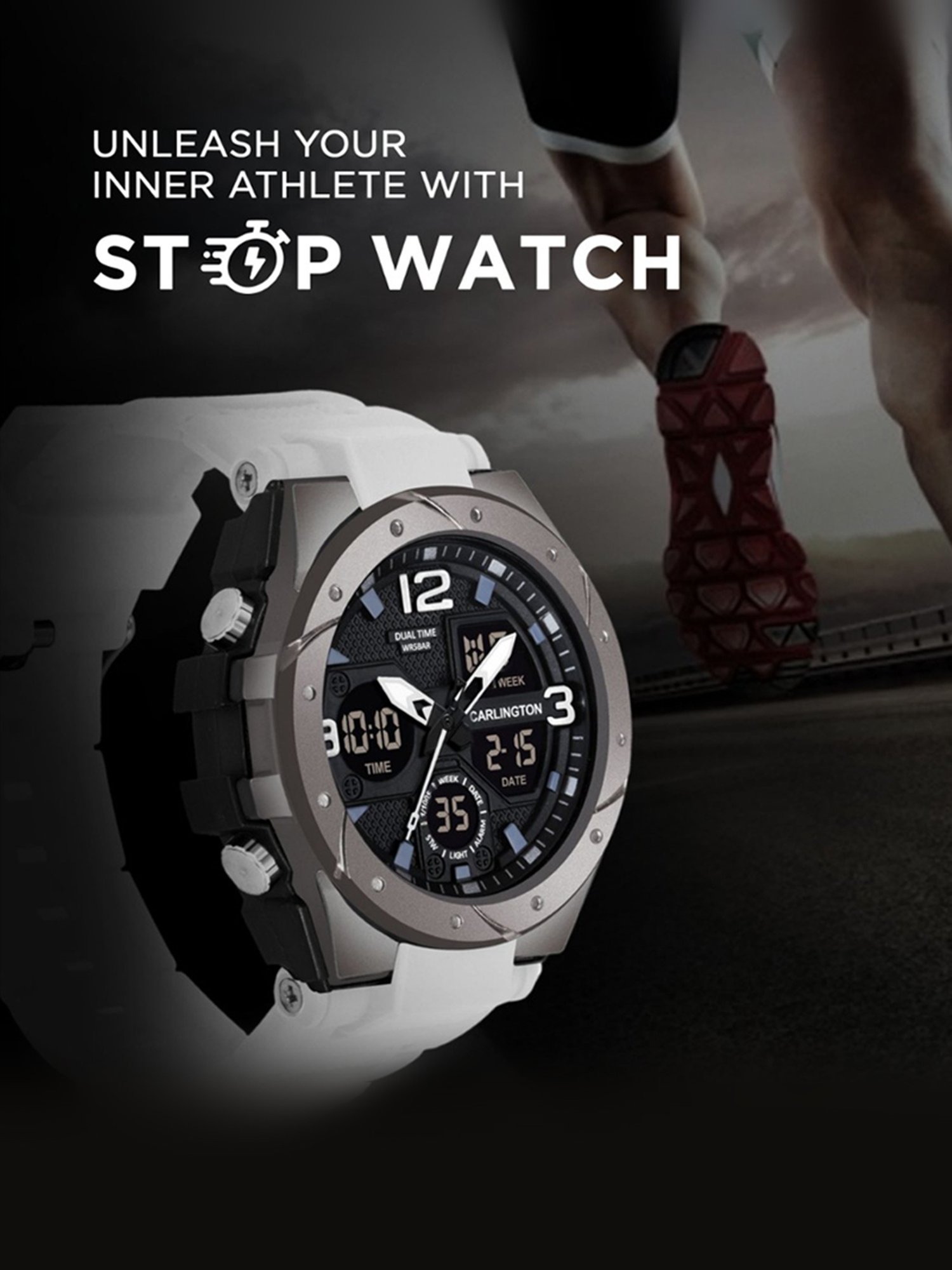 Carlington Endurance 9105 White Chronograph Watch for Men