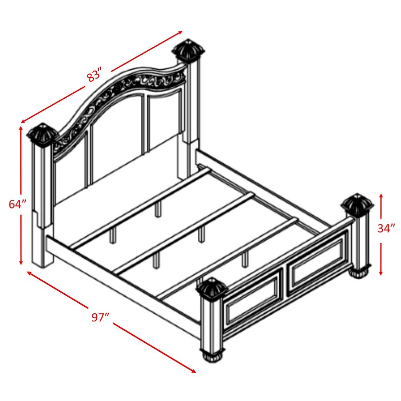 5pc King Barrow Poster Bedroom Set Oak - Picket House Furnishings