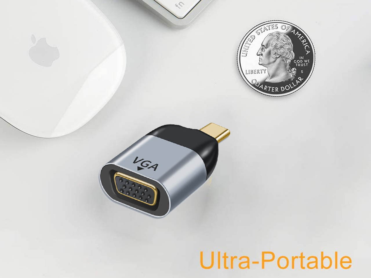 5-Packs USB C to VGA Mini Size Adapter, VGA to USB Type C 1080P Converter, Compatible with MacBook Pro 2020 2019 2018/MacBook Air 2018 2019, iMac 2017 2019, XPS 13, Surface Book 2, Yoga 910 720