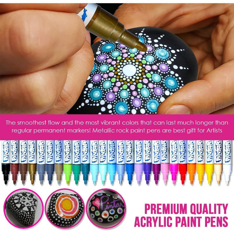 Pintar Art Supply 16 Pack Acrylic Premium Pastel Paint Pens Medium Tip 5.0mm