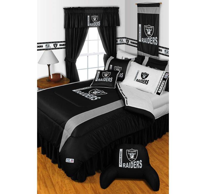 NFL Twin Comforter Sidelines Football Bed - Oakland Raiders..