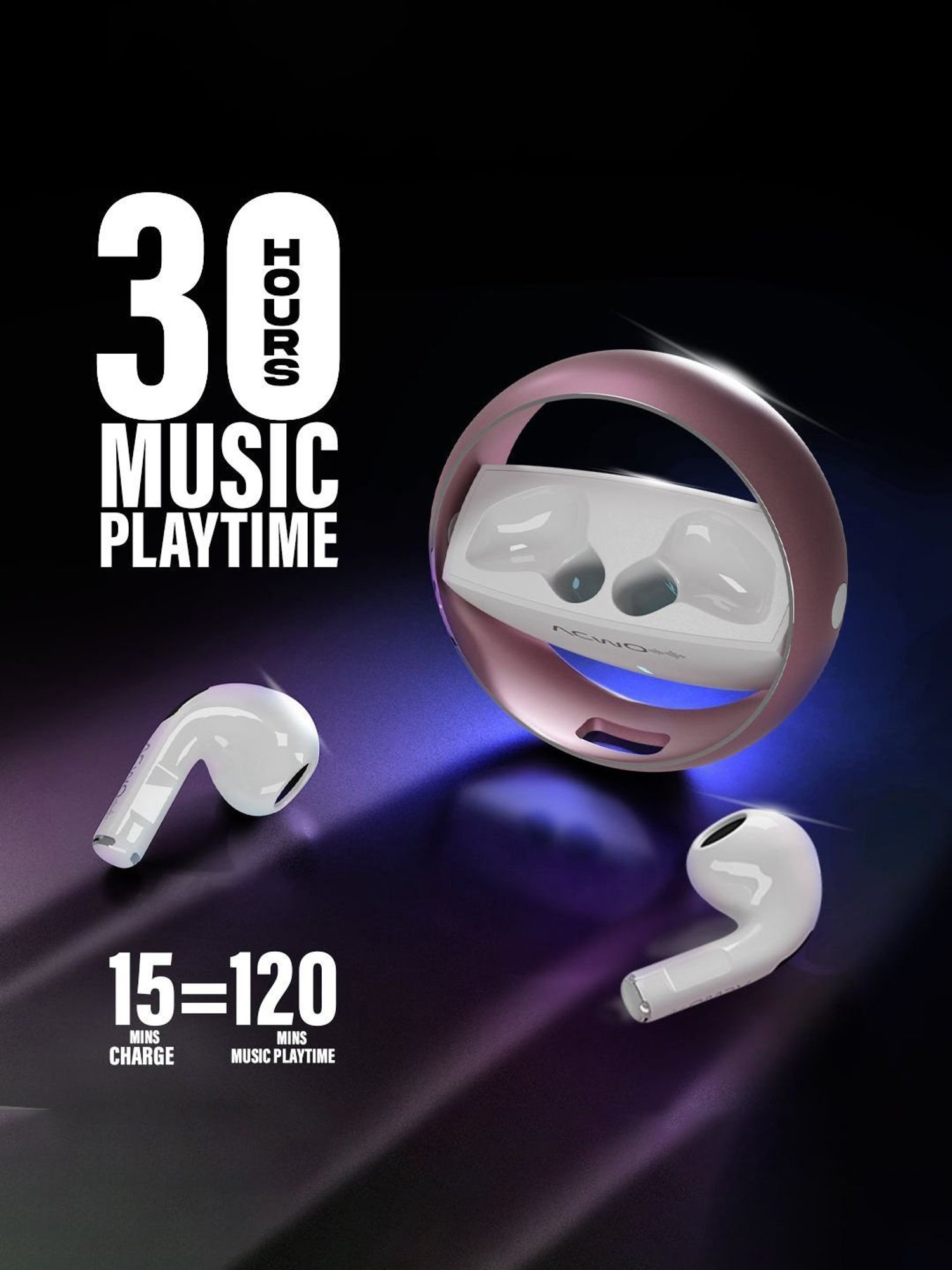 ACwO DwOTS Muze In Ear Bluetooth Earbuds with ANC & 30H Playtime (Butter-Gold, True Wireless)