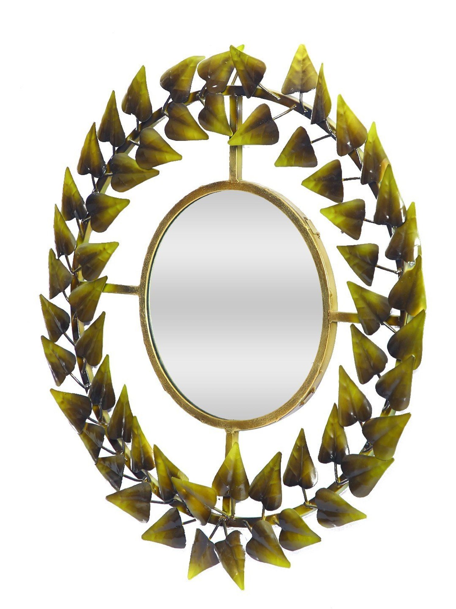 Aapno Rajasthan Green Metal Wall Mirror