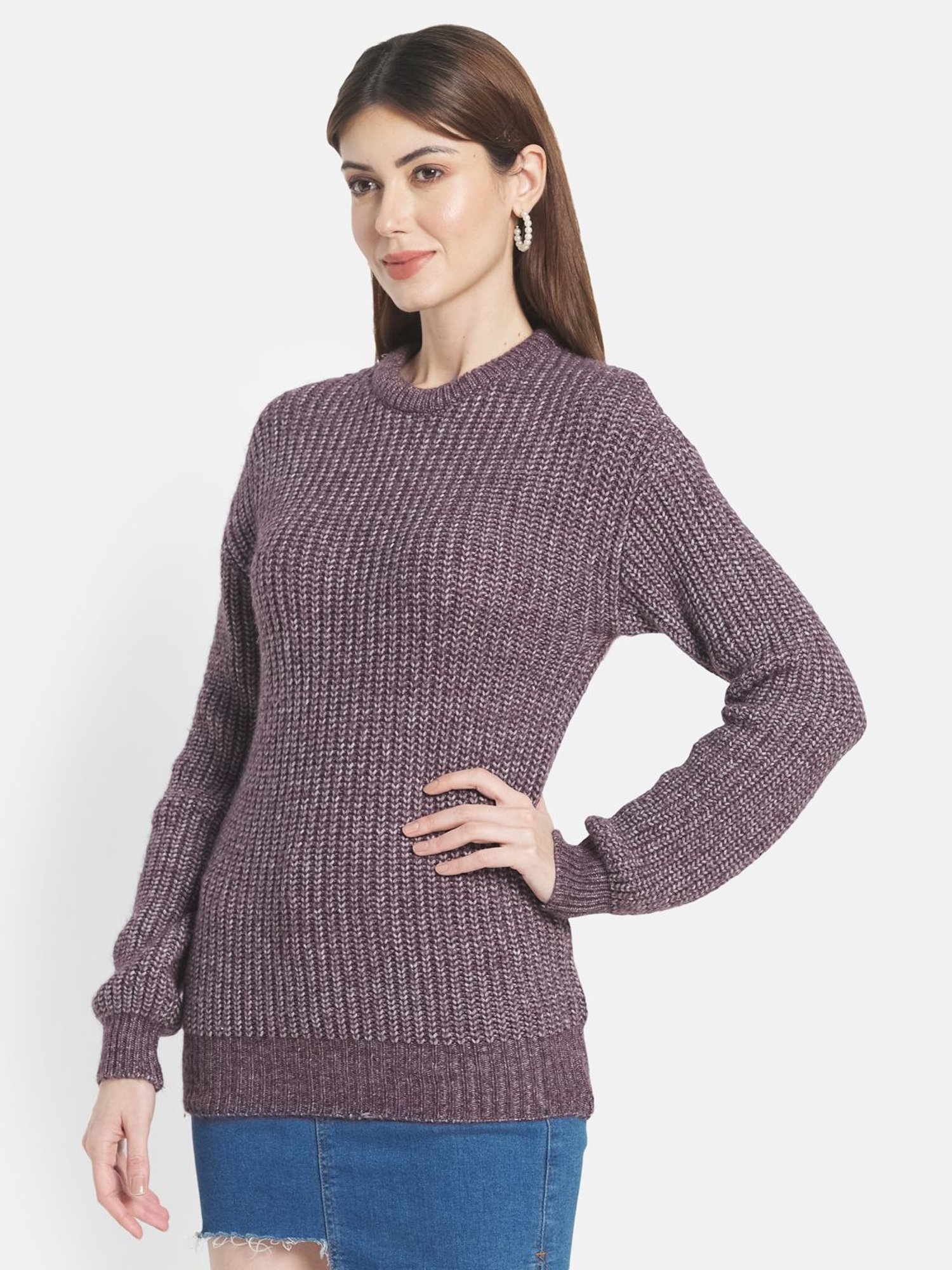 METTLE Purple Regular Fit Pullover